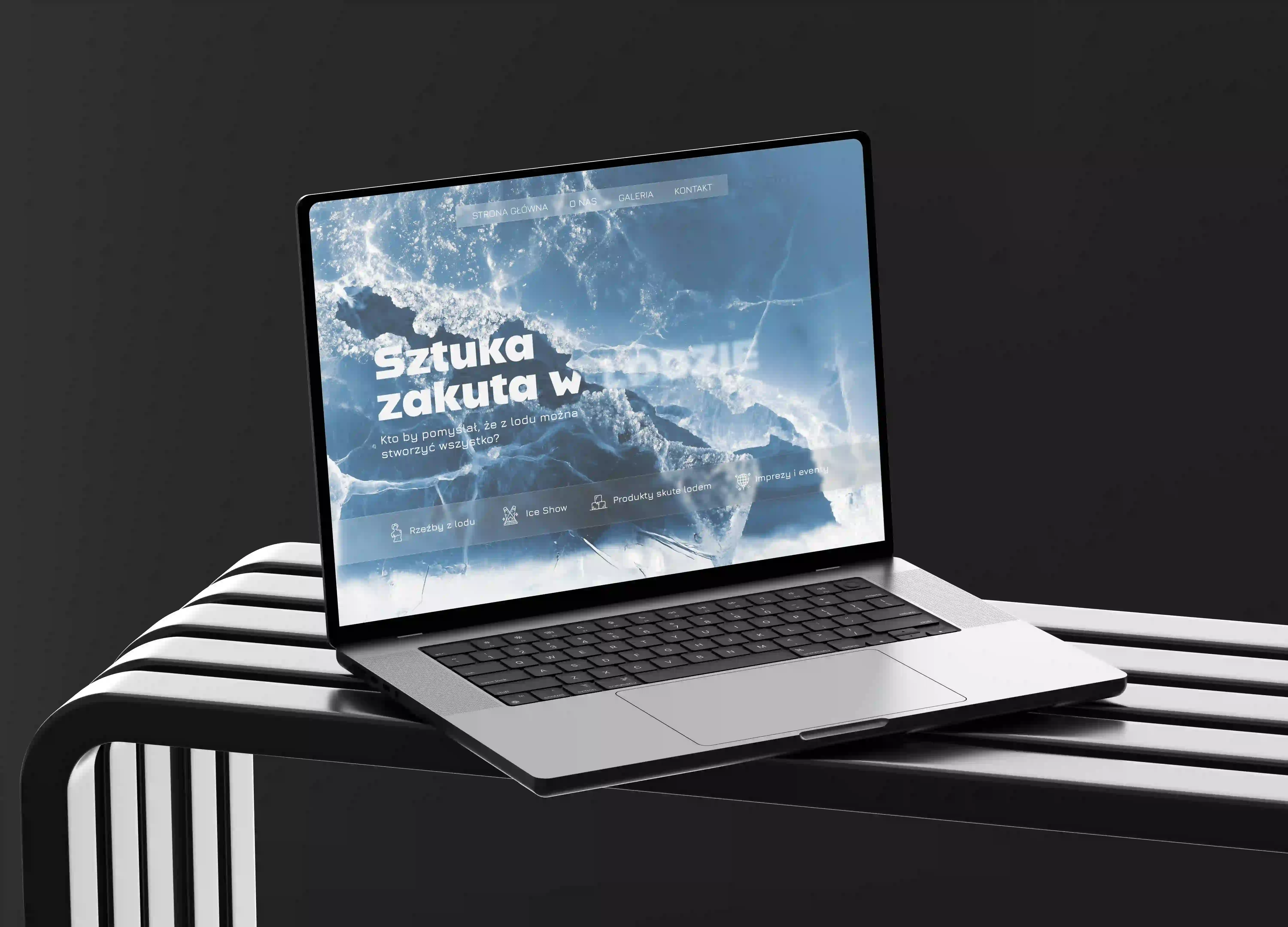 Koncept landing page dla lodowych rzeźb eventowych